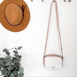 Nine West Blush and White Crossbody Purse with Chain